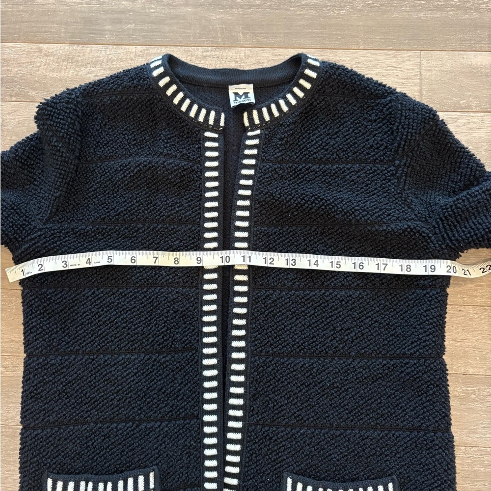 Missoni Italian Black and White Textured Wool Cardigan - Picture 7 of 9